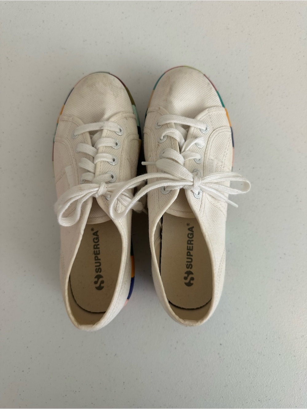 Women’s size 37 Superga 2790 Rainbow Platform Sneakers - Picture 5 of 13